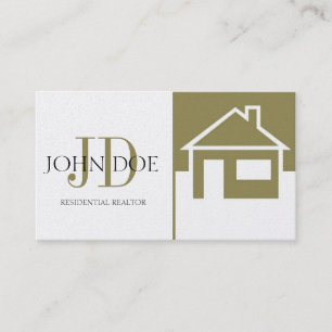 Carte De Visite Chambre/monogramme d'or d'agent immobilier d'or