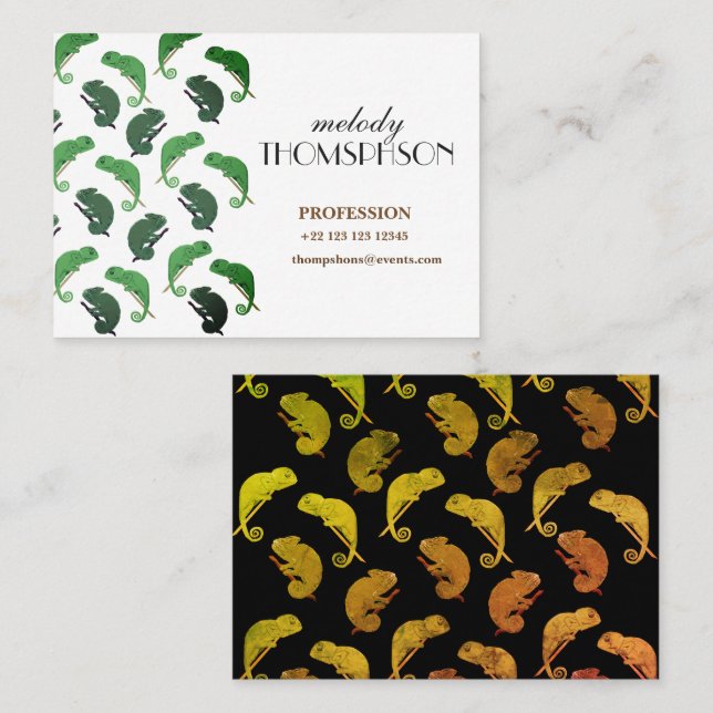 Carte De Visite Chameleons (Devant / Derrière)