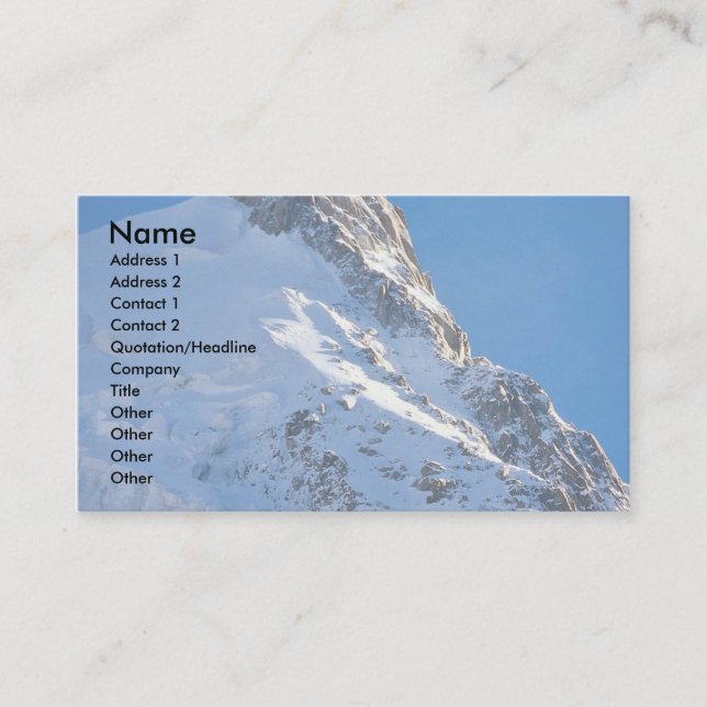 Carte De Visite Chamonix d'Aiguille de Midi, Mont Blanc, France (Devant)