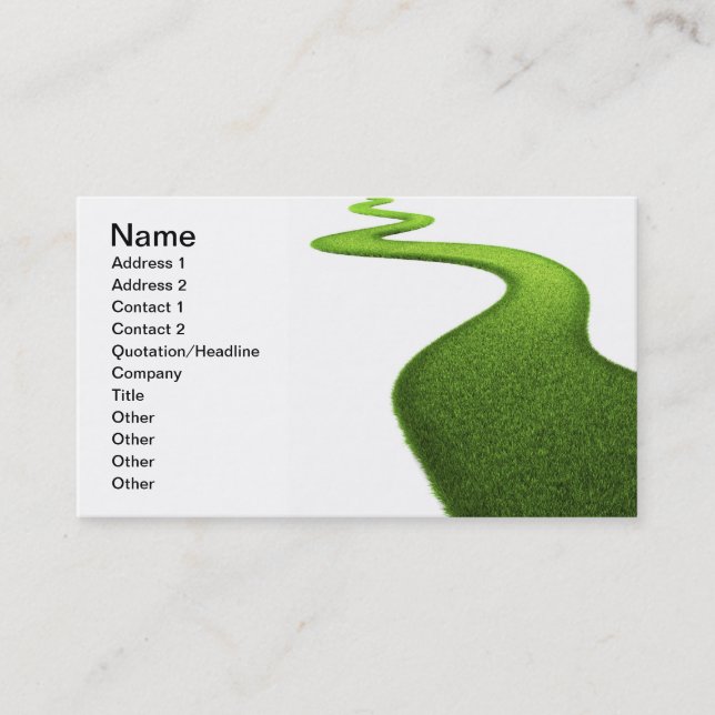 Carte De Visite Champ d'herbe verte fraîche (Devant)