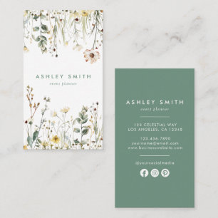 Carte De Visite Champ fleur sauvage Médias sociaux