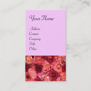 Carte De Visite CHAMP rose, rouge vif rose rouge vif