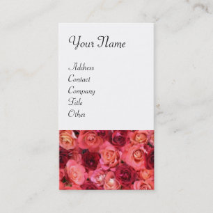 Carte De Visite CHAMP rose, rouge vif rouge vif rose blanc