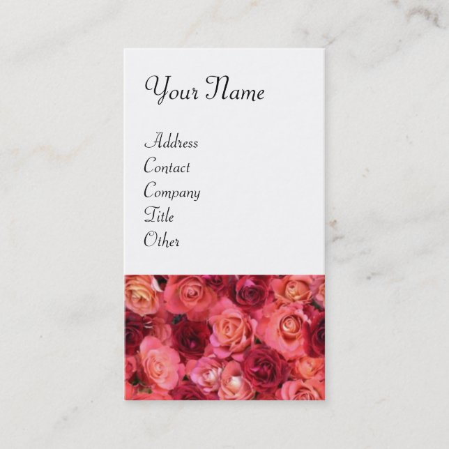 Carte De Visite CHAMP rose, rouge vif rouge vif rose blanc (Devant)