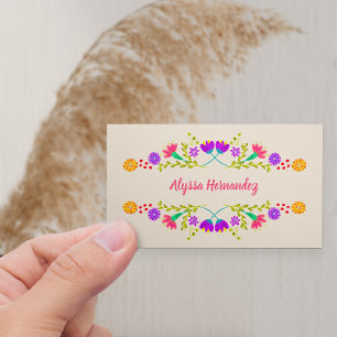 Carte De Visite Champagne Floral Fiesta Mexicaine Coloré
