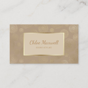 Carte De Visite Champagne Gold Abstrait Cercle Minimaliste