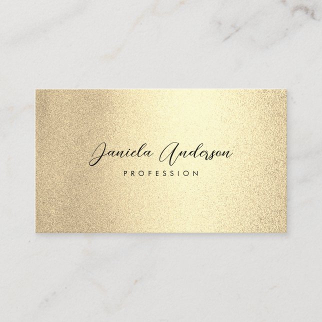 Carte De Visite Champagne Gold Foil Chic (Devant)