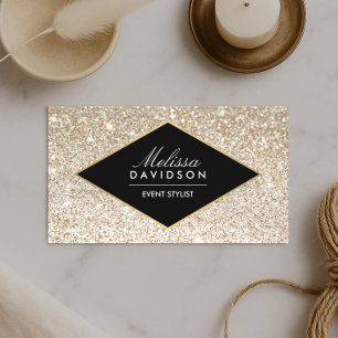 Carte De Visite Champagne Gold Parties scintillant et Glamor Event