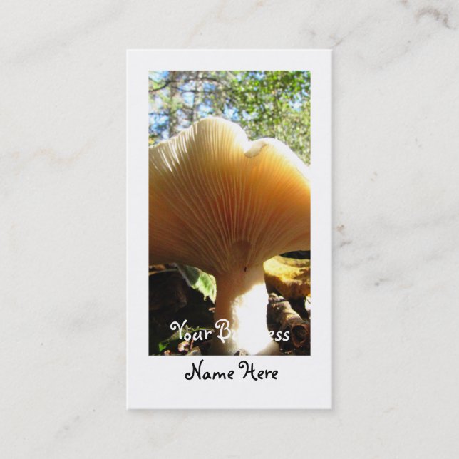 Carte De Visite Champignon appréciant le soleil (Devant)