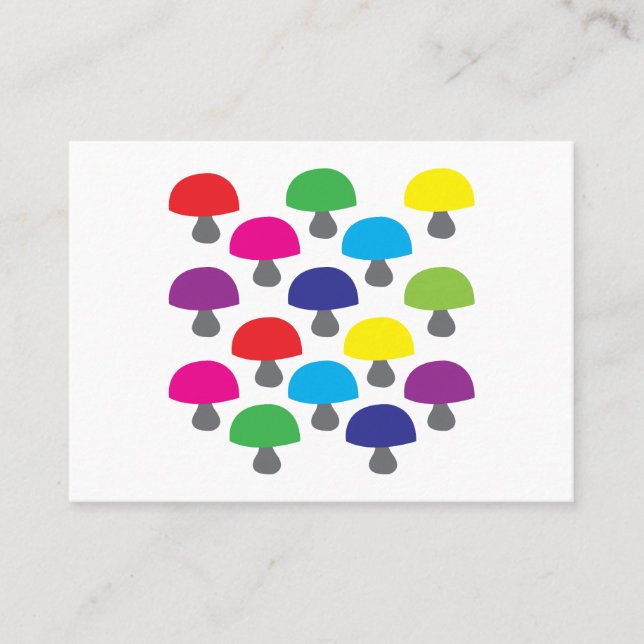 Carte De Visite Champignon Coloré  (Devant)