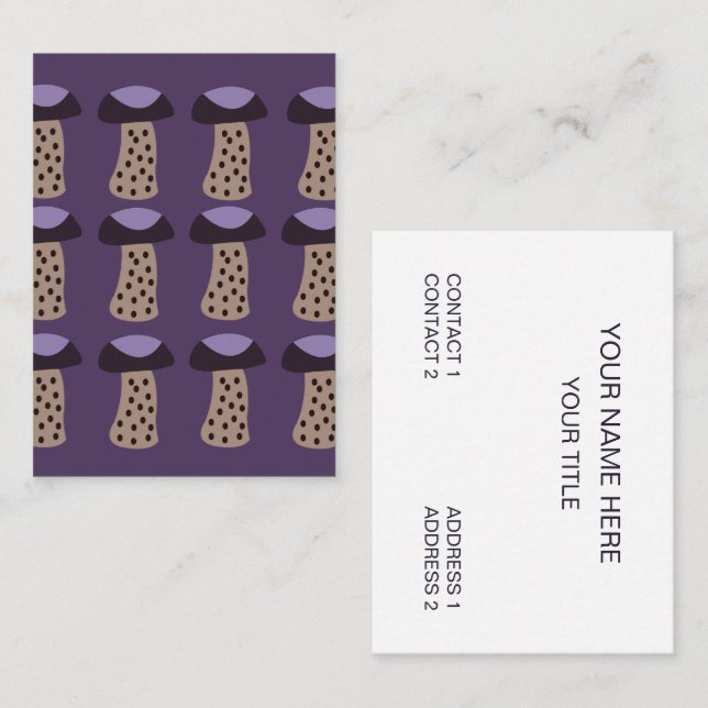 Carte De Visite Champignon Violet  (Devant / Derrière)