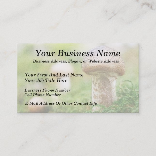 Carte De Visite Champignons brumeux de matin (Devant)