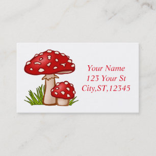 Carte De Visite Champignons de la Red Amanita Thunder_Cove