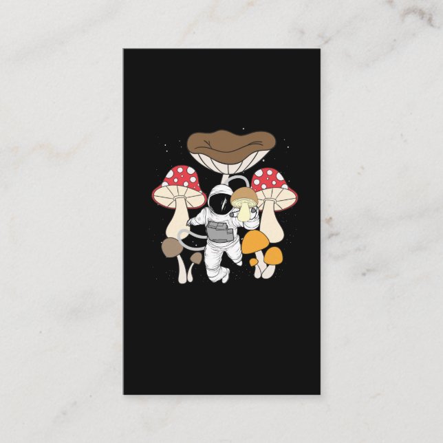 Carte De Visite Champignons psychédéliques de l'astronaute spatial (Devant)