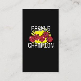 Carte De Visite Champion de Farkle - matrice drôle indiquant, jeu
