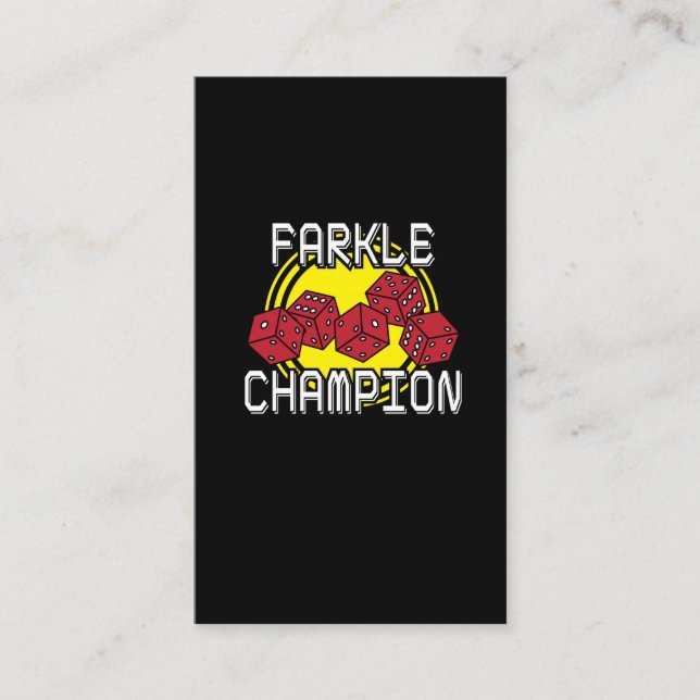 Carte De Visite Champion de Farkle - matrice drôle indiquant, jeu (Devant)