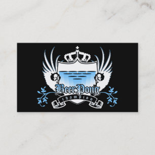 Carte De Visite champion de pong de bière royal crest