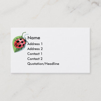 Carte de visite chanceux de coccinelle de KRW