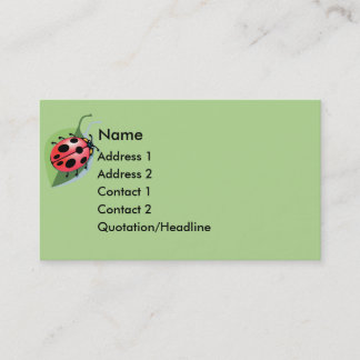 Carte de visite chanceux de coccinelle de KRW