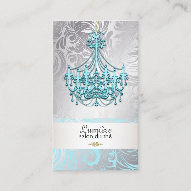 Carte De Visite Chandelier en cristal bleu PixDezines/do-it-yourse (Devant)