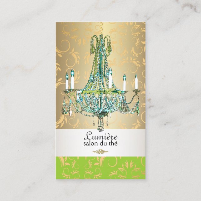Carte De Visite Chandelier en cristal de l'Empire Bleu de Pix-Dezi (Devant)