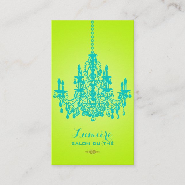 Carte De Visite Chandelier en cristal turquoise PixDezines/do-it-y (Devant)