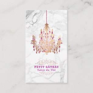 Carte De Visite Chandelier en or Rose PixDezines Marble+Faux