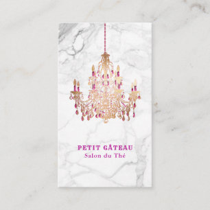 Carte De Visite Chandelier en or Rose PixDezines Marble+Faux