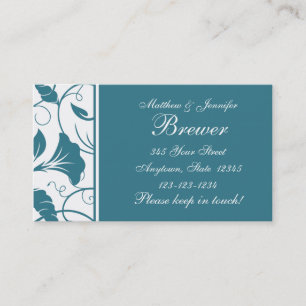 Carte De Visite Changement d'adresse bleu turquoise fait sur