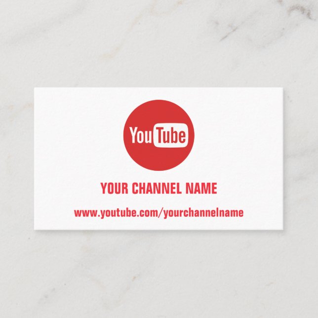 CARTE DE VISITE CHANNEAU YOUTUBER LOGO QR CODE RED LOGO WHITE (Devant)