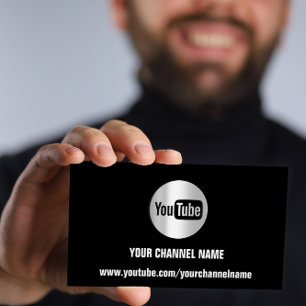 CARTE DE VISITE CHANNEL NAME YOUTUBER LOGO QR SOLVER GRAY BLACK 