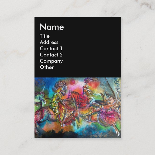 CARTE DE VISITE CHANSON DE ROLAND/ COMBAT DES CHEVALIERS EN TOURNO (Devant)