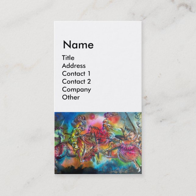 CARTE DE VISITE CHANSON DE ROLAND/ COMBAT DES CHEVALIERS EN TOURNO (Devant)