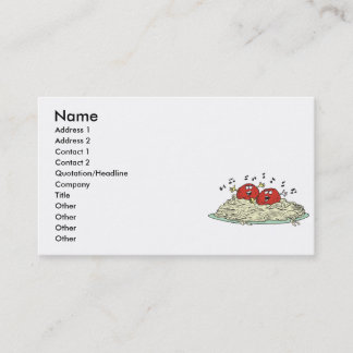 Carte De Visite chant des boulettes de viande sur spaghetti