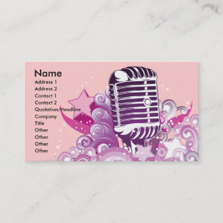 Carte De Visite chant diva vintage microphone vecteur