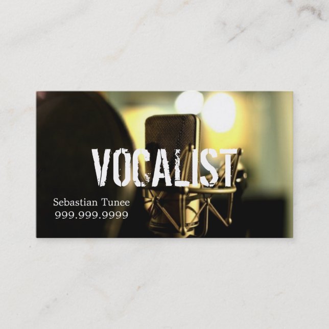 Carte De Visite Chanteur, Chanteur, Interprète (Devant)