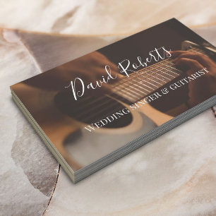 Carte De Visite Chanteur mariage et typographie guitariste