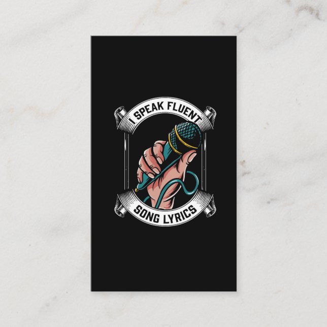 Carte De Visite Chanteur Microphone Paroles Fluent Song Karaoke Lo (Devant)