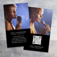 Chanteur musicien moderne noir QR Code