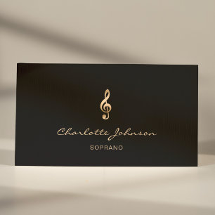Carte De Visite Chanteur professionnel Soprano Gold Treble Clef
