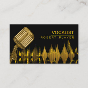 Carte De Visite Chanteur vocaliste DJ Music Enseignant Microphone