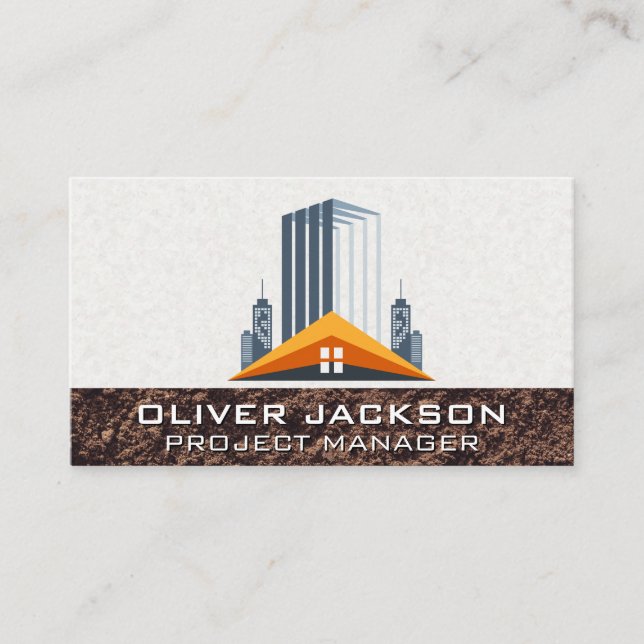 Carte De Visite Chantier de construction | Bâtiments commerciaux (Devant)