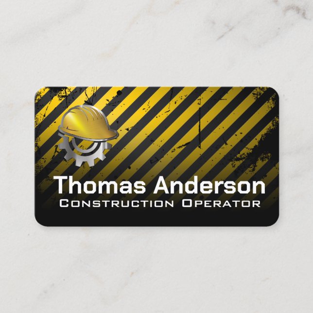 Carte De Visite Chantier de construction | Casque de chantier | Tr (Devant)