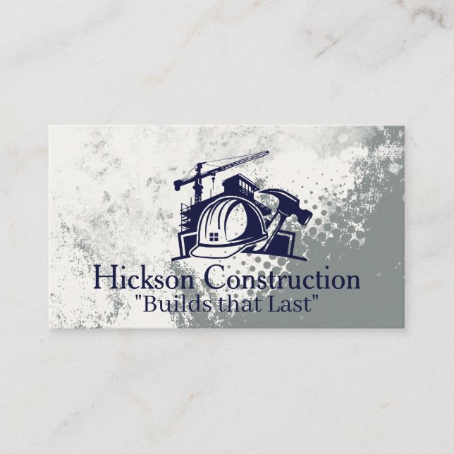 Carte De Visite Chantier de construction | Chapeau de constructeur (Devant)
