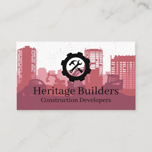 Carte De Visite Chantier de construction | Entrepreneurs (Devant)
