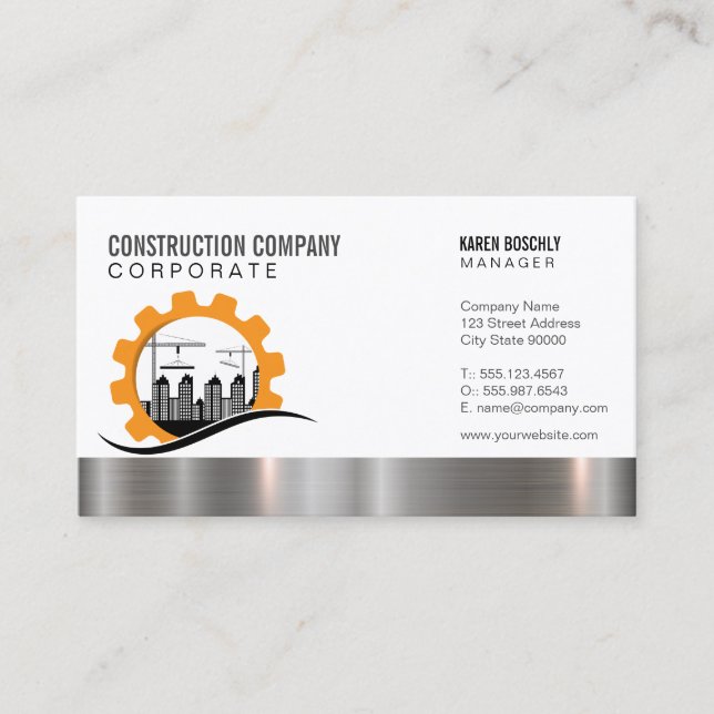 Carte De Visite Chantier de construction | Entreprise générale de  (Devant)