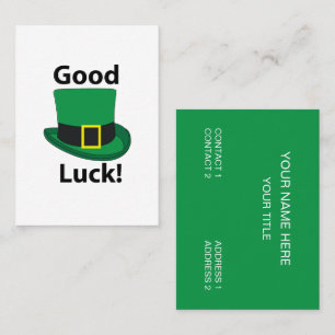 Carte De Visite Chapeau de Leprechaun Chance St Patricks Day