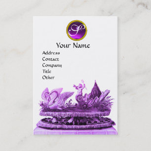 CARTE DE VISITE CHAR À BANCS ÉLÉGANT DE CYGNES AVEC CUPCAKES ET PÂ