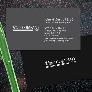 Carte De Visite Charbon noir minimaliste et professionnel à 2 tons