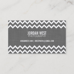 Carte De Visite Charcoal Grey Modern Chevron